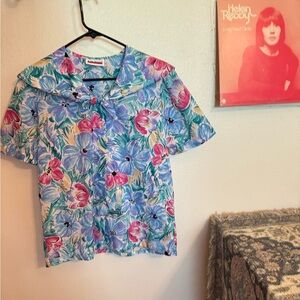 Vintage Judy Bond Floral Women's Blouse
